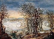 Denis van Alsloot Winter Landscape in the Foret de Soignes, with The Flight into Egypt USA oil painting artist